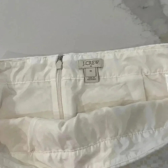 J. Crew Ivory Beige Pencil Skirt Geometric Textured Women's 10 Special Occasion - Picture 3 of 6